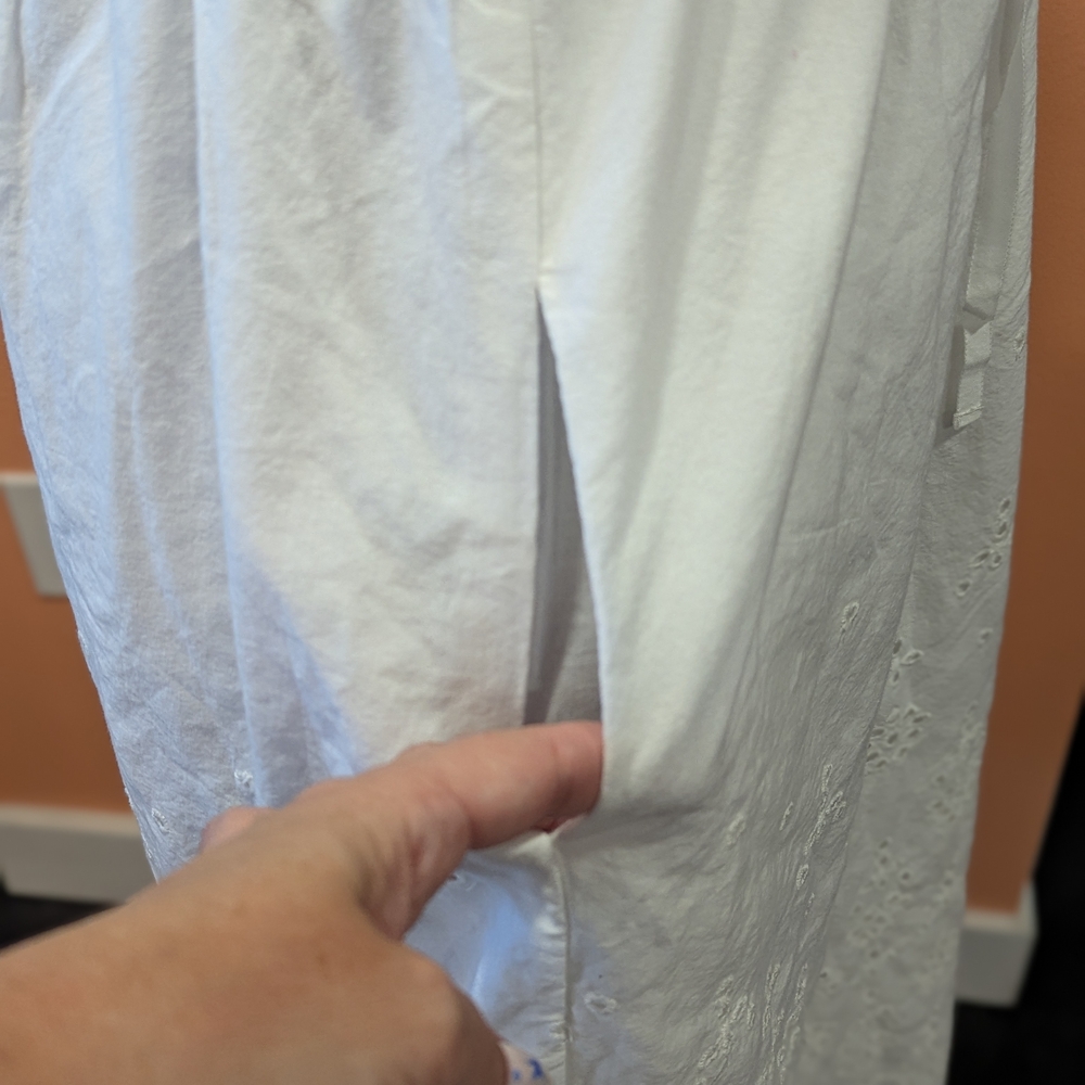 Rebecca Taylor 6 White Eyelet Flutter Sleeve Sundress Embroidered Midi Luxury - Picture 12 of 16